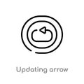 outline updating arrow vector icon. isolated black simple line element illustration from user interface concept. editable vector