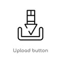 outline upload button vector icon. isolated black simple line element illustration from user interface concept. editable vector