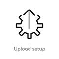 outline upload setup vector icon. isolated black simple line element illustration from user interface concept. editable vector