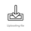 outline uploading file vector icon. isolated black simple line element illustration from user interface concept. editable vector