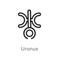 outline uranus vector icon. isolated black simple line element illustration from zodiac concept. editable vector stroke uranus Royalty Free Stock Photo