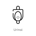 outline urinal vector icon. isolated black simple line element illustration from hygiene concept. editable vector stroke urinal