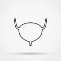 Outline urinary bladder vector icon.