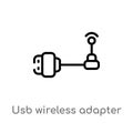 outline usb wireless adapter vector icon. isolated black simple line element illustration from electronic devices concept. Royalty Free Stock Photo