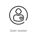 outline user avatar vector icon. isolated black simple line element illustration from social concept. editable vector stroke user