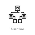 outline user flow vector icon. isolated black simple line element illustration from technology concept. editable vector stroke