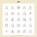 OutLine 25 User Icon set. Vector Line Style Design Black Icons Set. Linear pictogram pack. Web and Mobile Business ideas design Royalty Free Stock Photo