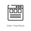 outline user interface vector icon. isolated black simple line element illustration from technology concept. editable vector Royalty Free Stock Photo