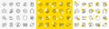 Outline User notification, Loop and Security confirmed line icons. For web app. Vector