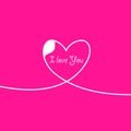 Outline Valentines day for Design, Website, Background, Banner. Heart Silhouette for greeting card or Premium flyer Royalty Free Stock Photo