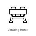 outline vaulting horse vector icon. isolated black simple line element illustration from gym equipment concept. editable vector Royalty Free Stock Photo