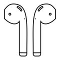 Outline vector airpods icon isolated on white background