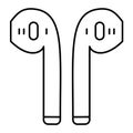 Outline vector airpods icon isolated on white background