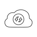 Outline vector design.Cloud, refresh, update icon