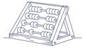 Outline Vector Icon of a Traditional Abacus for Learning, vector design Generative AI Royalty Free Stock Photo