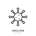 Outline vector icon with virus Royalty Free Stock Photo