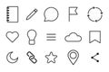 Outline vector icons. Basic minimal symbols. Simple black shapes. Web and UI elements. Royalty Free Stock Photo