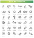 web icons collection - nuts and berries. Vector symbols