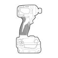 Outline vector illustration of impact driver or hand electric drill Royalty Free Stock Photo