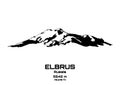 Outline vector illustration of Mt. Elbrus Royalty Free Stock Photo