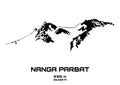 Vector illustration of Mt. Nanga Parbat Royalty Free Stock Photo