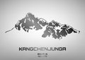 Vector illustration of Kangchenjunga in steel Royalty Free Stock Photo