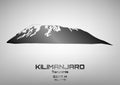 Vector illustration of steel Mt. Kilimanjaro