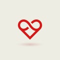 Outline vector logotype of heart. Design concept of infinite heart