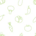 Outline vegetable seamless pattern vector design