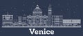 Outline Venice Italy City Skyline with White Buildings