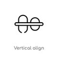 outline vertical align vector icon. isolated black simple line element illustration from user interface concept. editable vector