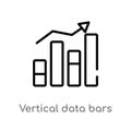 outline vertical data bars vector icon. isolated black simple line element illustration from user interface concept. editable