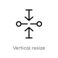 outline vertical resize vector icon. isolated black simple line element illustration from arrows concept. editable vector stroke
