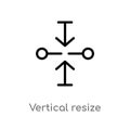 outline vertical resize vector icon. isolated black simple line element illustration from arrows concept. editable vector stroke Royalty Free Stock Photo