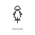 outline vertical vector icon. isolated black simple line element illustration from people concept. editable vector stroke vertical