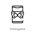 outline videogame vector icon. isolated black simple line element illustration from mobile app concept. editable vector stroke