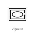 outline vignette vector icon. isolated black simple line element illustration from shapes concept. editable vector stroke vignette Royalty Free Stock Photo