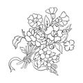 Outline vintage flowers bouquet or pattern