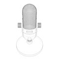 Outline vintage microphone vector Royalty Free Stock Photo