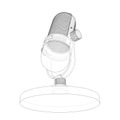 Outline vintage microphone vector Royalty Free Stock Photo
