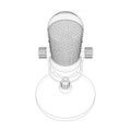 Outline vintage microphone vector Royalty Free Stock Photo
