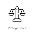 outline vintage scale vector icon. isolated black simple line element illustration from measurement concept. editable vector