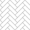 Outline vintage wooden floor herringbone parquet vector seamless pattern