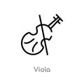 outline viola vector icon. isolated black simple line element illustration from music concept. editable vector stroke viola icon