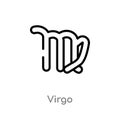 outline virgo vector icon. isolated black simple line element illustration from zodiac concept. editable vector stroke virgo icon Royalty Free Stock Photo