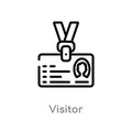 outline visitor vector icon. isolated black simple line element illustration from blogger and influencer concept. editable vector