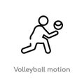 outline volleyball motion vector icon. isolated black simple line element illustration from sports concept. editable vector stroke Royalty Free Stock Photo