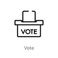 outline vote vector icon. isolated black simple line element illustration from political concept. editable vector stroke vote icon