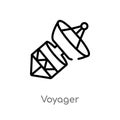 outline voyager vector icon. isolated black simple line element illustration from astronomy concept. editable vector stroke