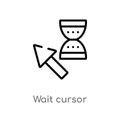 outline wait cursor vector icon. isolated black simple line element illustration from user interface concept. editable vector